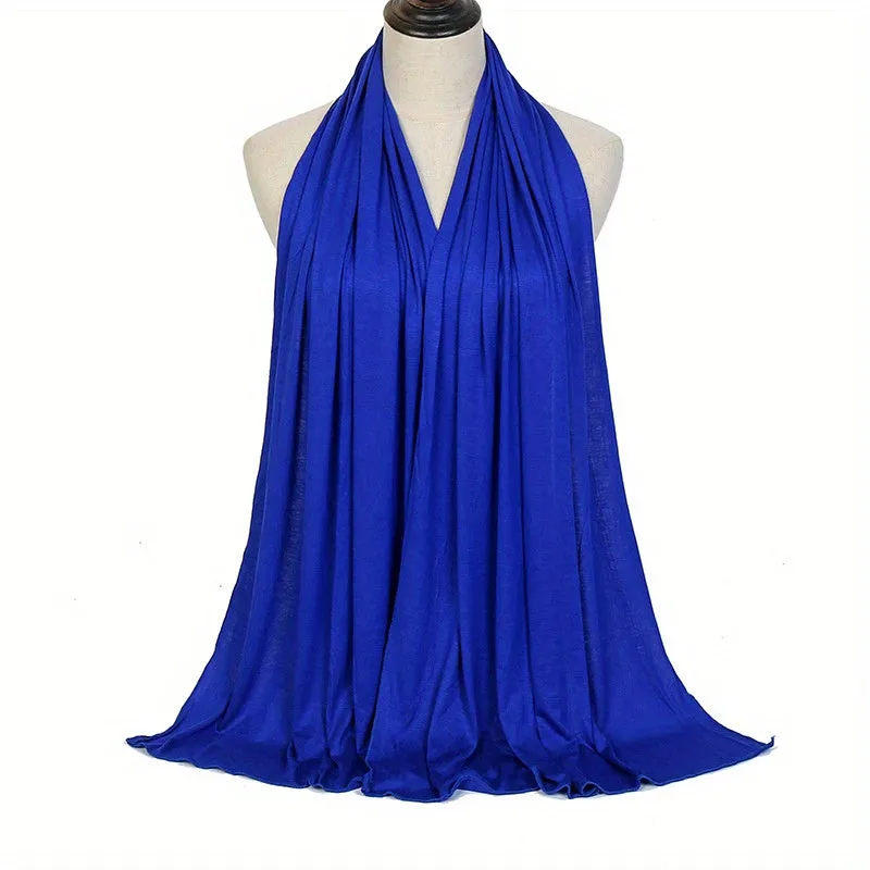 Elegant Warm Hijab Shawl - Versatile Windproof Maxi Scarf, Durable Yarn-Dyed Wrap for Stylish Comfort