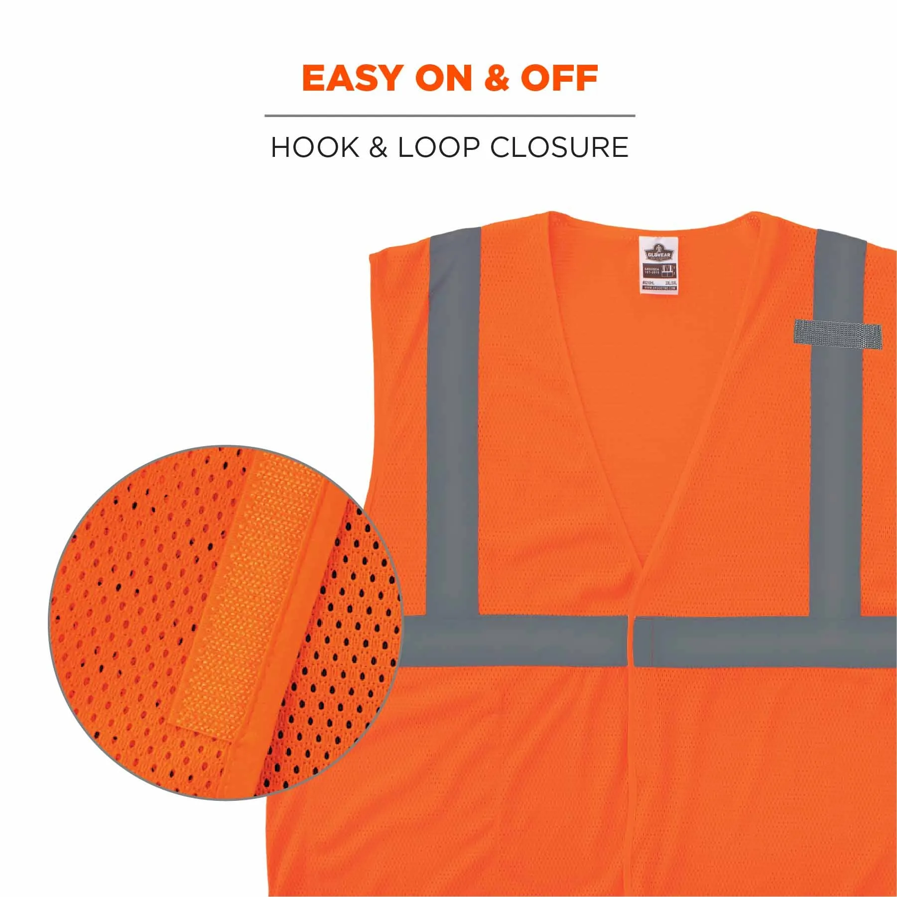 Ergodyne 24534 8210HL-S L Orange Class 2 Economy Mesh Vest - Single Size