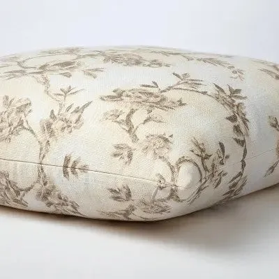 Euro Etched Neutral Floral Decorative Throw Pillow - Threshold designed with Studio McGee