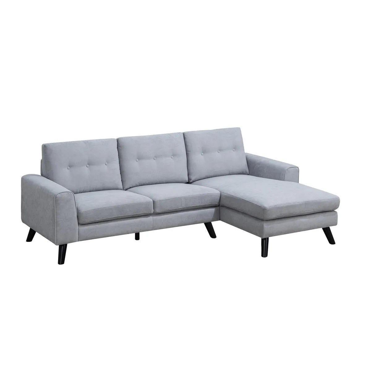 Evelyn Light Gray Sectional with Right Side Chaise