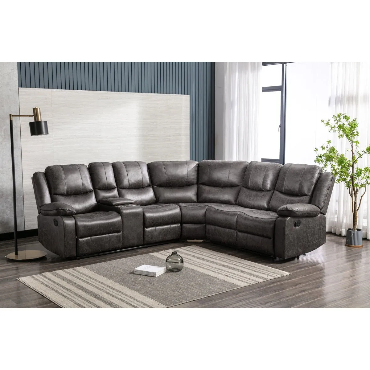 Everett Modular Reclining Sectional with Left Side Console