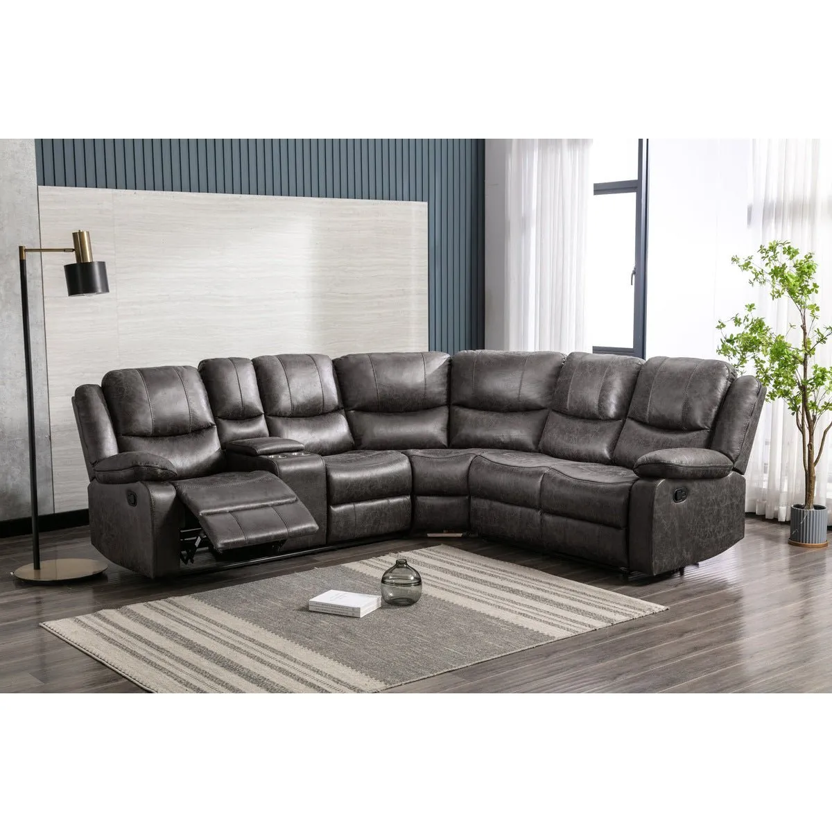 Everett Modular Reclining Sectional with Left Side Console