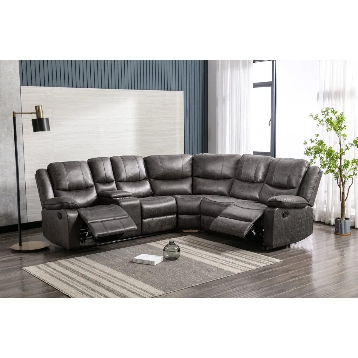 Everett Modular Reclining Sectional with Left Side Console