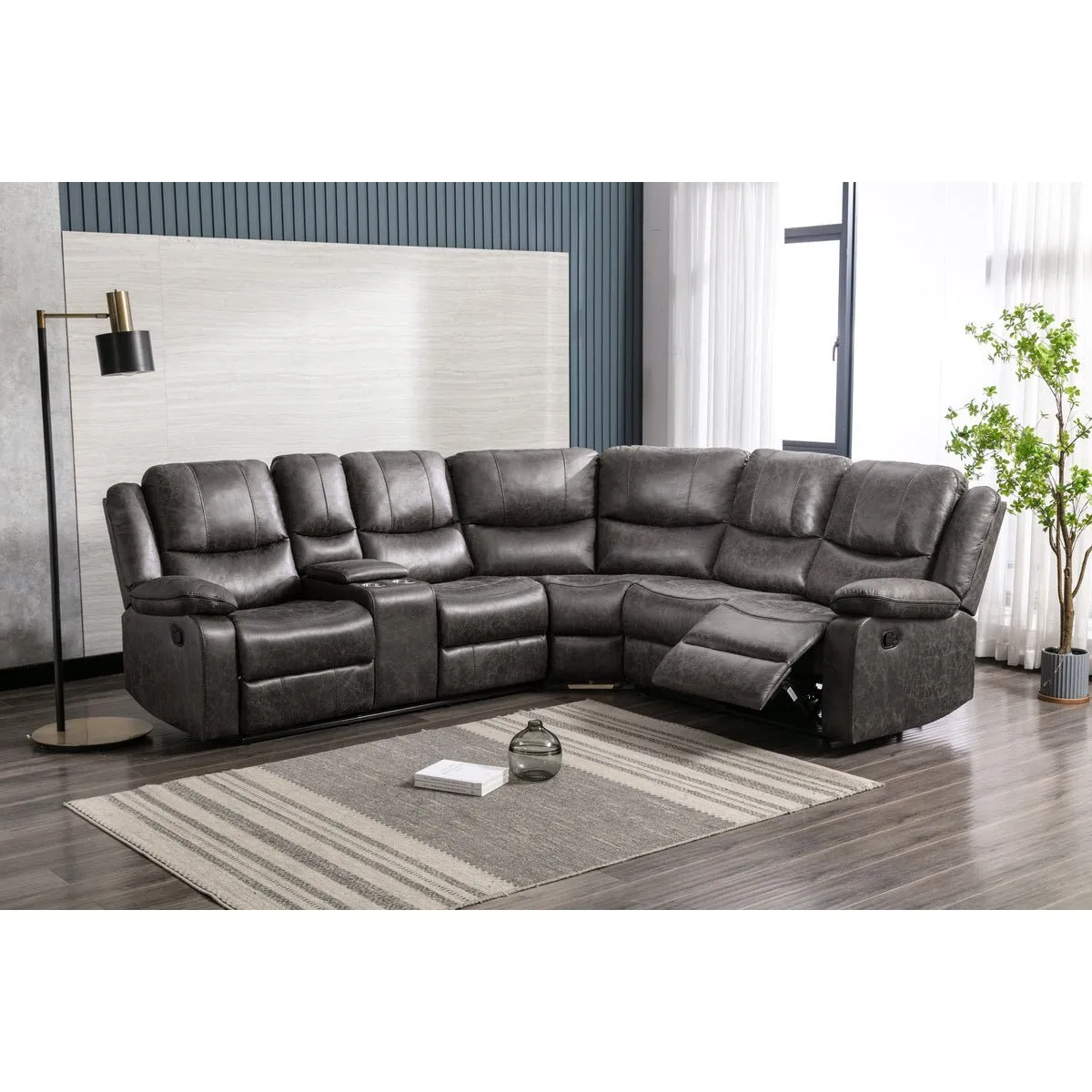 Everett Modular Reclining Sectional with Left Side Console