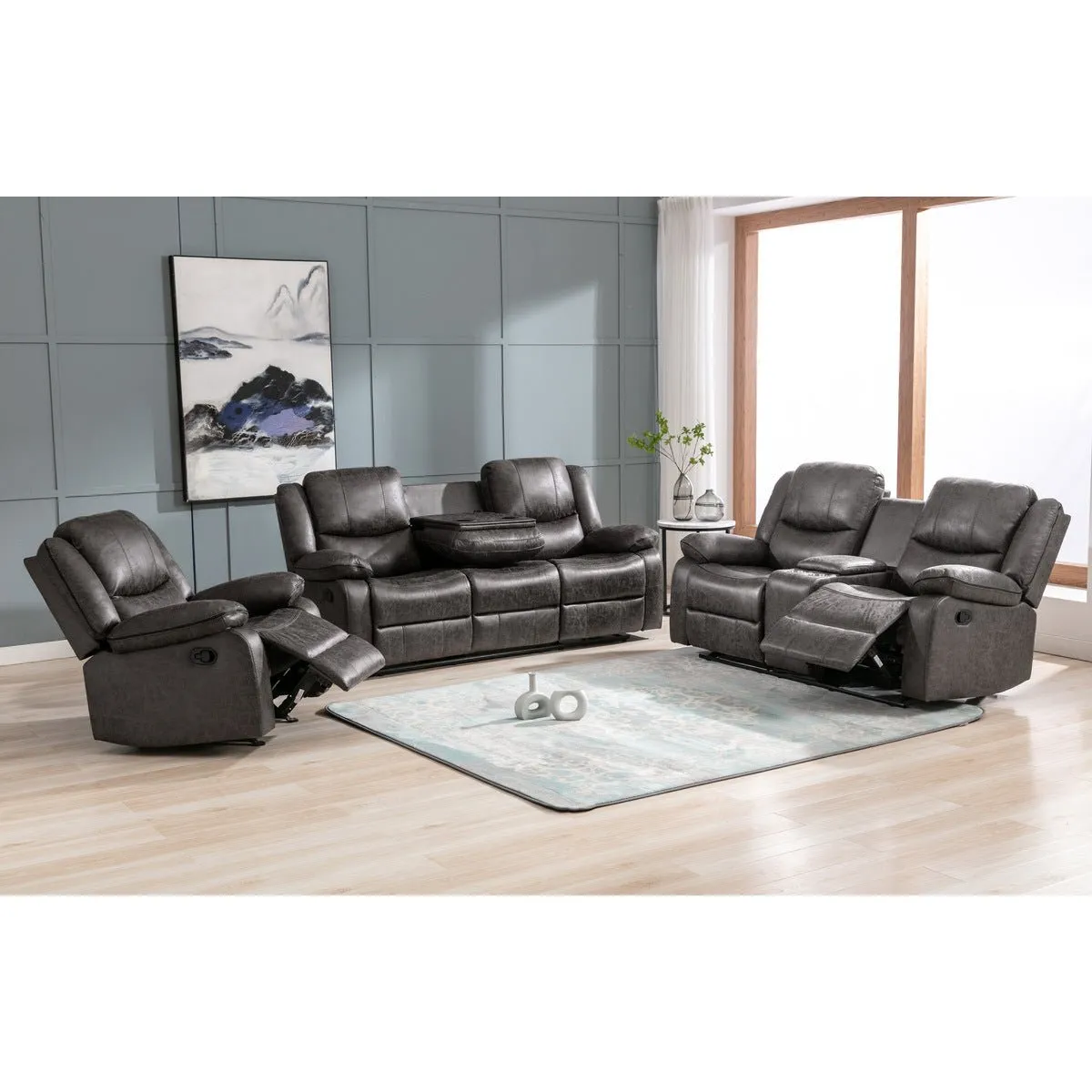 Everett Reclining Sofa with Drop-Down Table