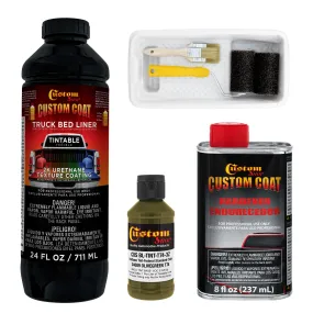 Federal Standard Color #34089 Olive Green T74 Urethane Roll-On, Brush-On or Spray-On Truck Bed Liner, 1 Quart Kit with Roller Applicator Kit