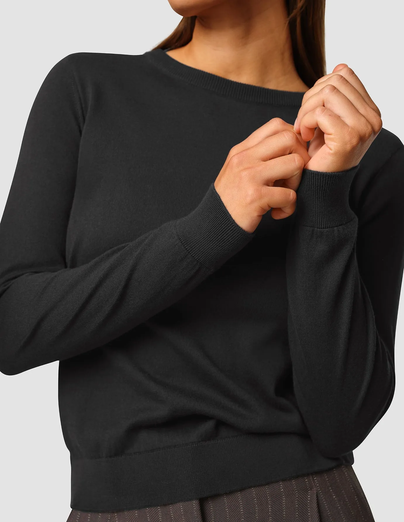 Fine Knit Crewneck Black