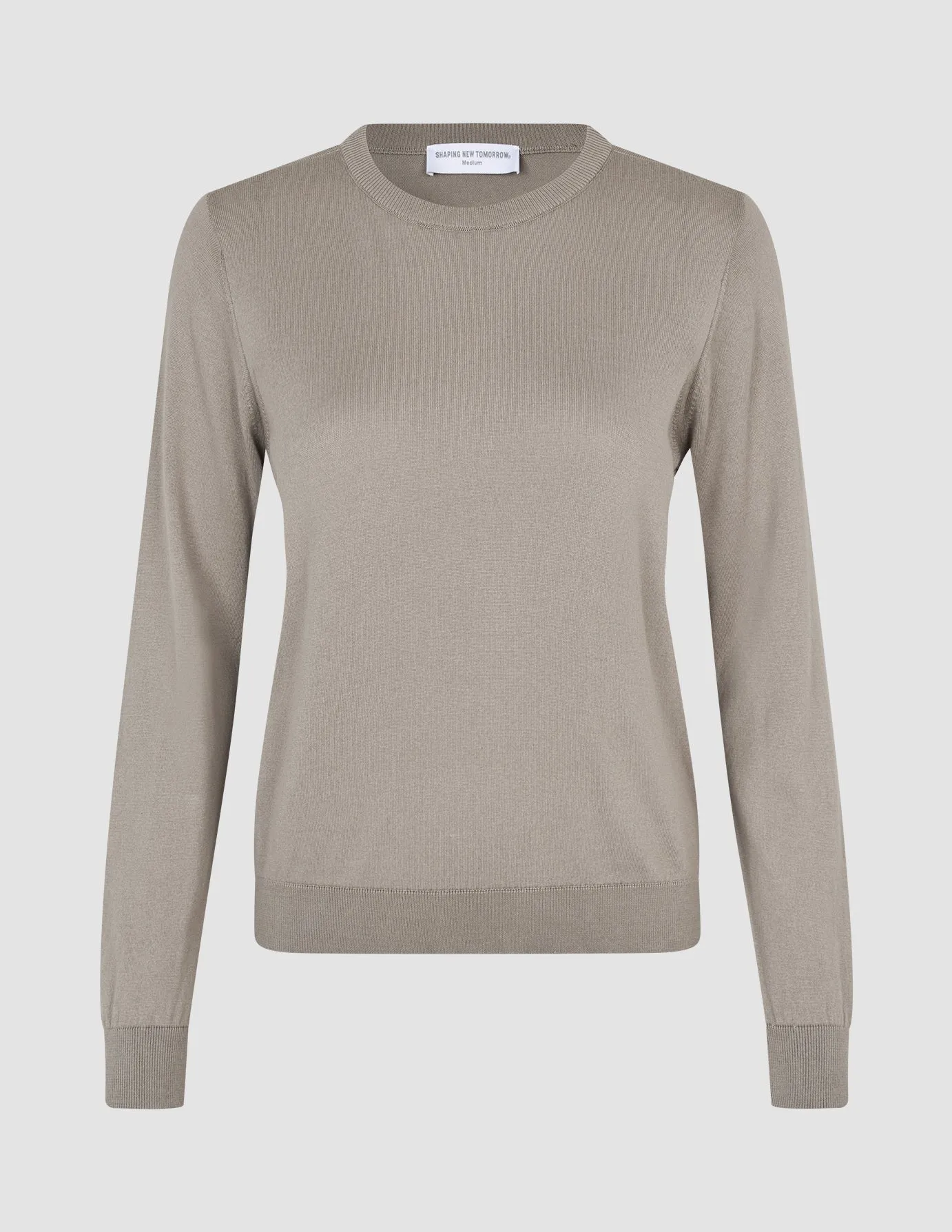 Fine Knit Crewneck Dark Sand