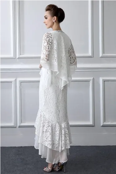 Formal Lace Mother Of the Bride Suits Long sleeves Sheath