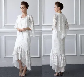 Formal Lace Mother Of the Bride Suits Long sleeves Sheath