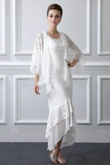 Formal Lace Mother Of the Bride Suits Long sleeves Sheath