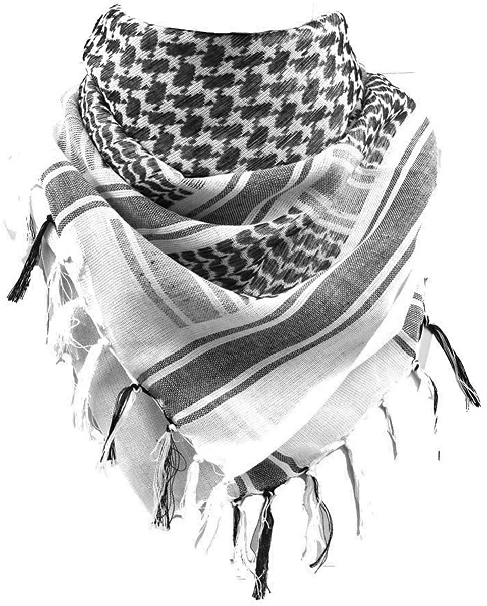 FREE SOLDIER Scarf Military Shemagh Tactical Desert Keffiyeh Head Neck Scarf Arab Wrap with Tassel 43X43 Inches