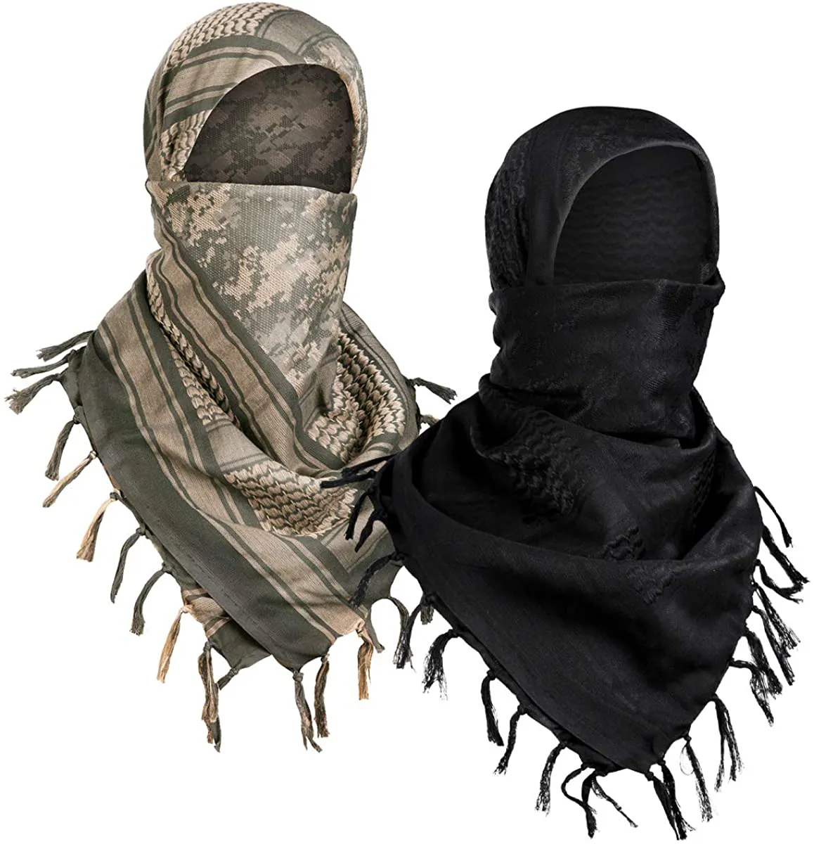 FREE SOLDIER Scarf Military Shemagh Tactical Desert Keffiyeh Head Neck Scarf Arab Wrap with Tassel 43X43 Inches