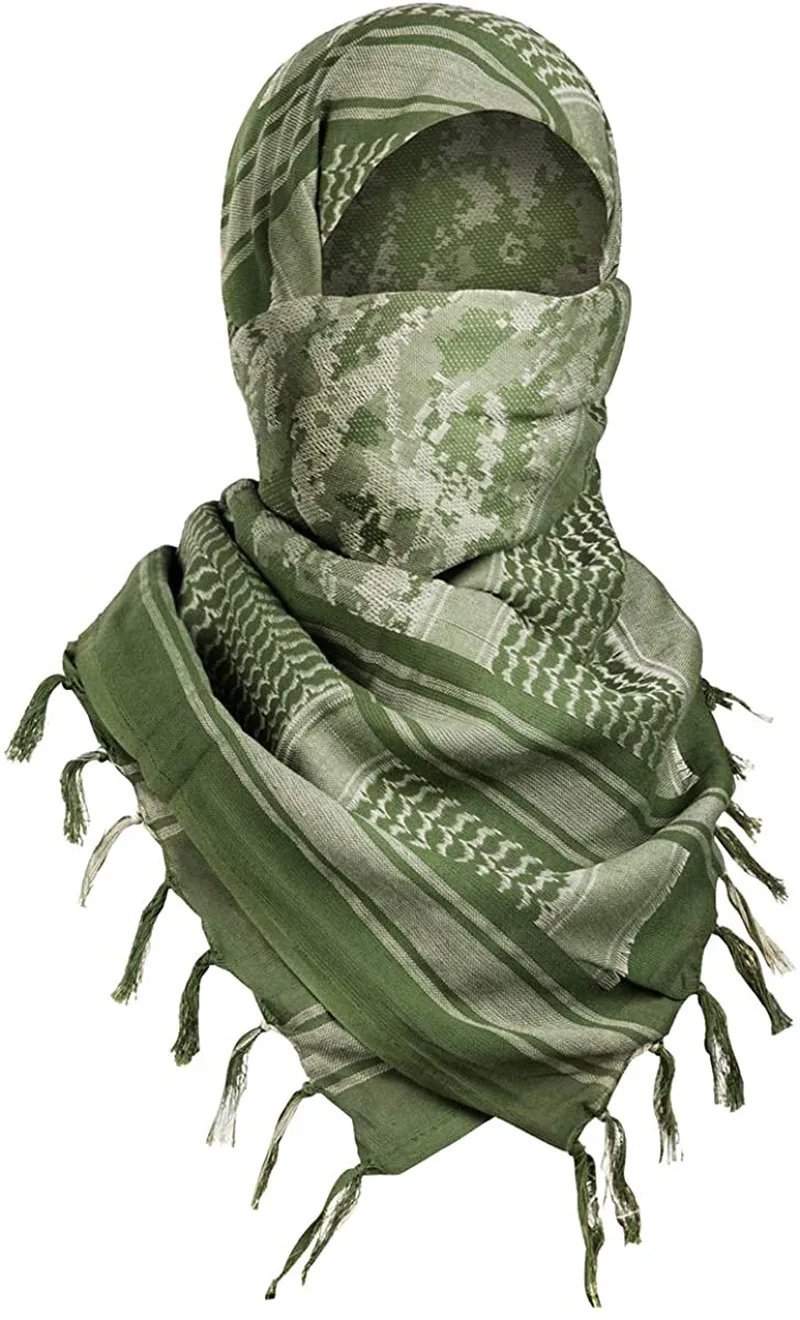 FREE SOLDIER Scarf Military Shemagh Tactical Desert Keffiyeh Head Neck Scarf Arab Wrap with Tassel 43X43 Inches