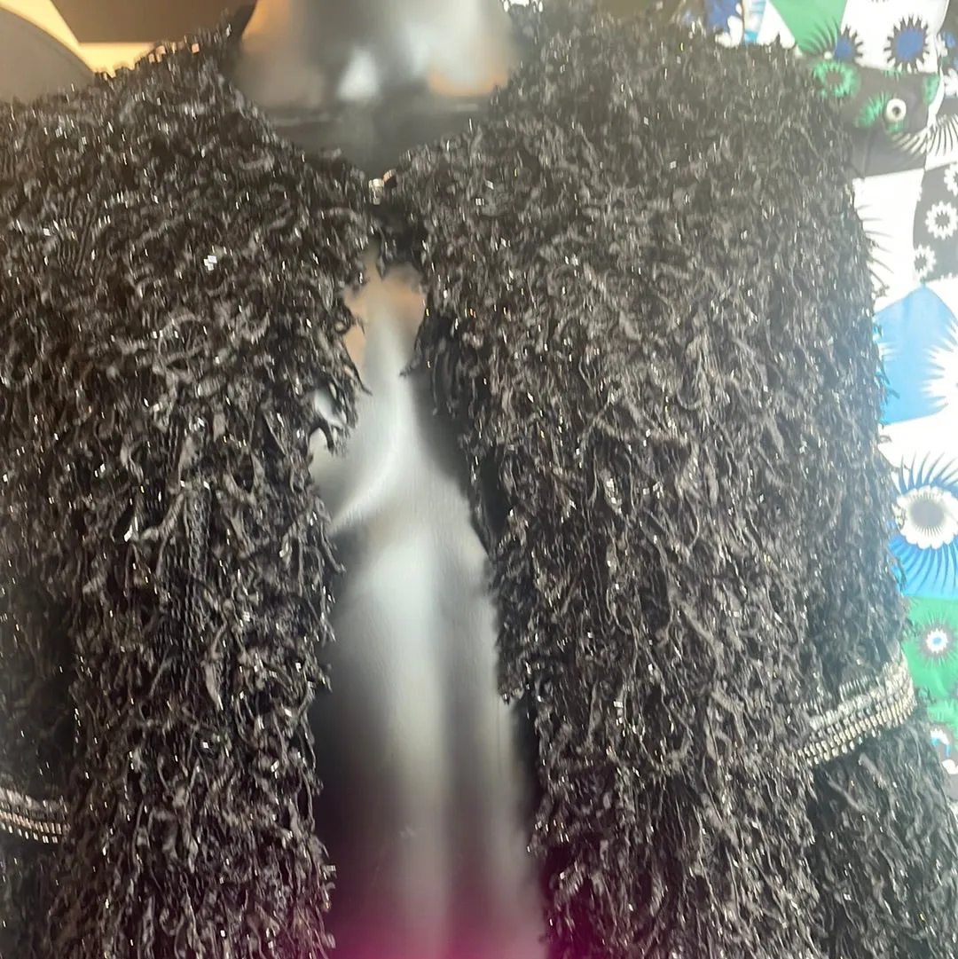 Fuzzy Black Jacket Women