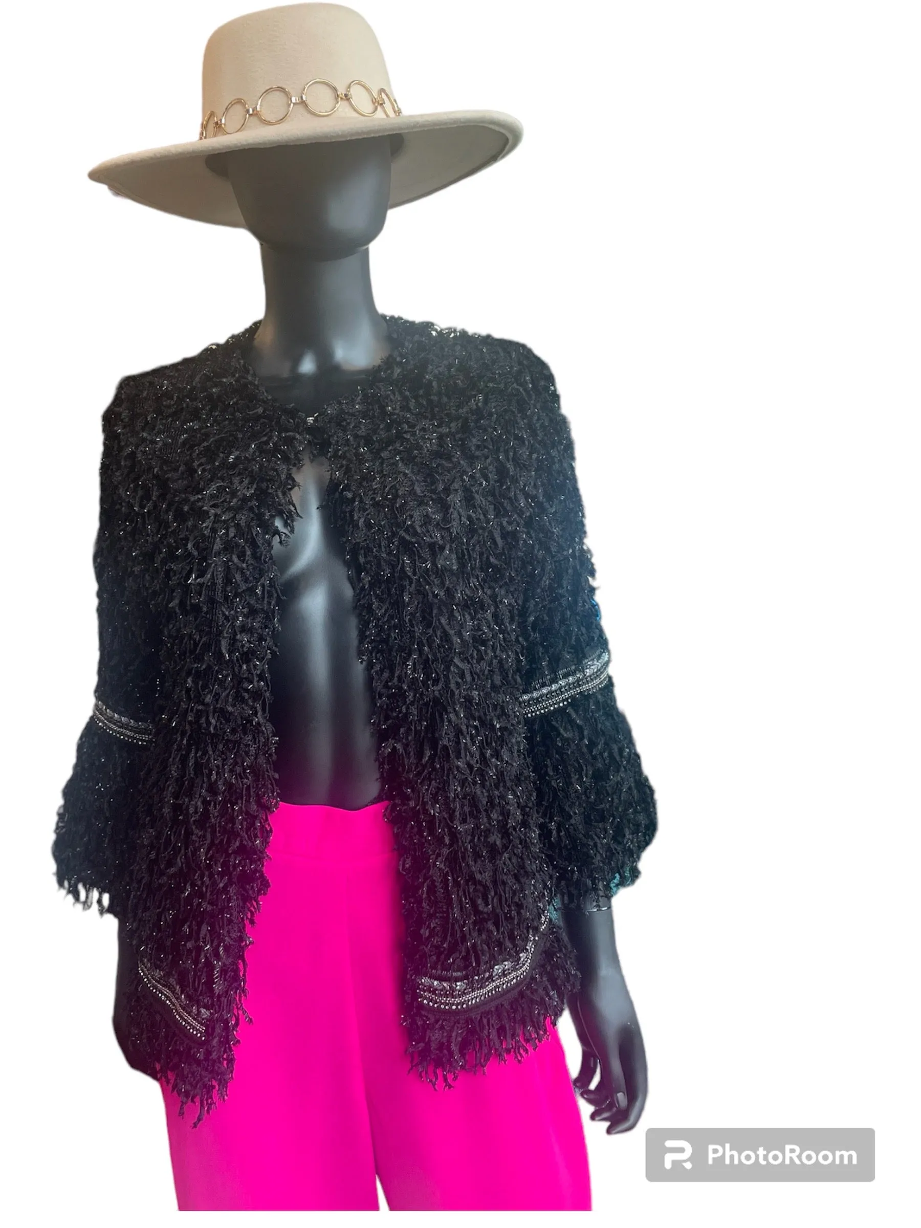 Fuzzy Black Jacket Women