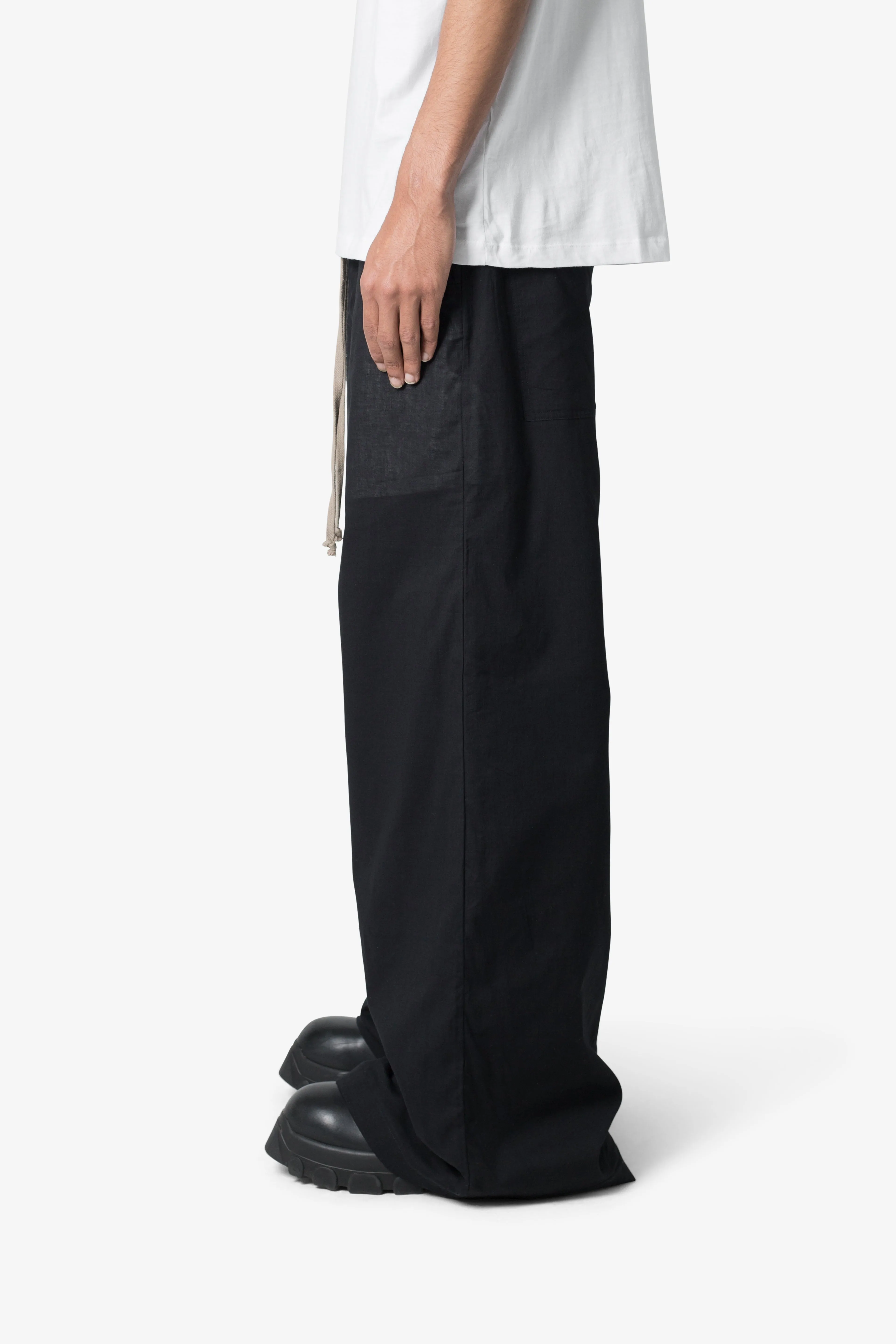 Gauze Layered Rave Pants - Black