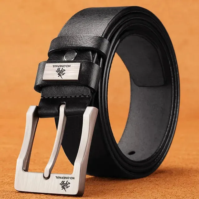 Genuine Leather For Men's High Quality Buckle Jeans Cowskin Casual Belt