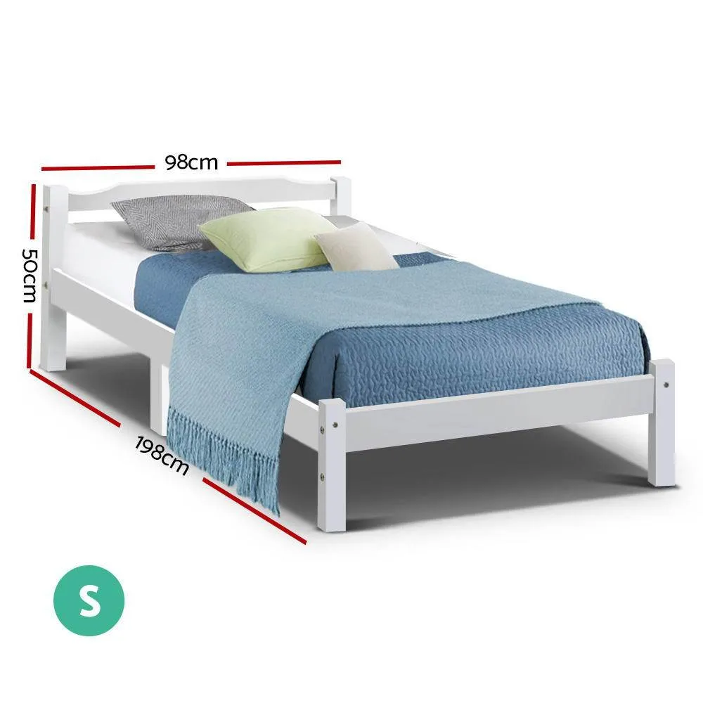 Gibson Wooden Single Bed Frame White