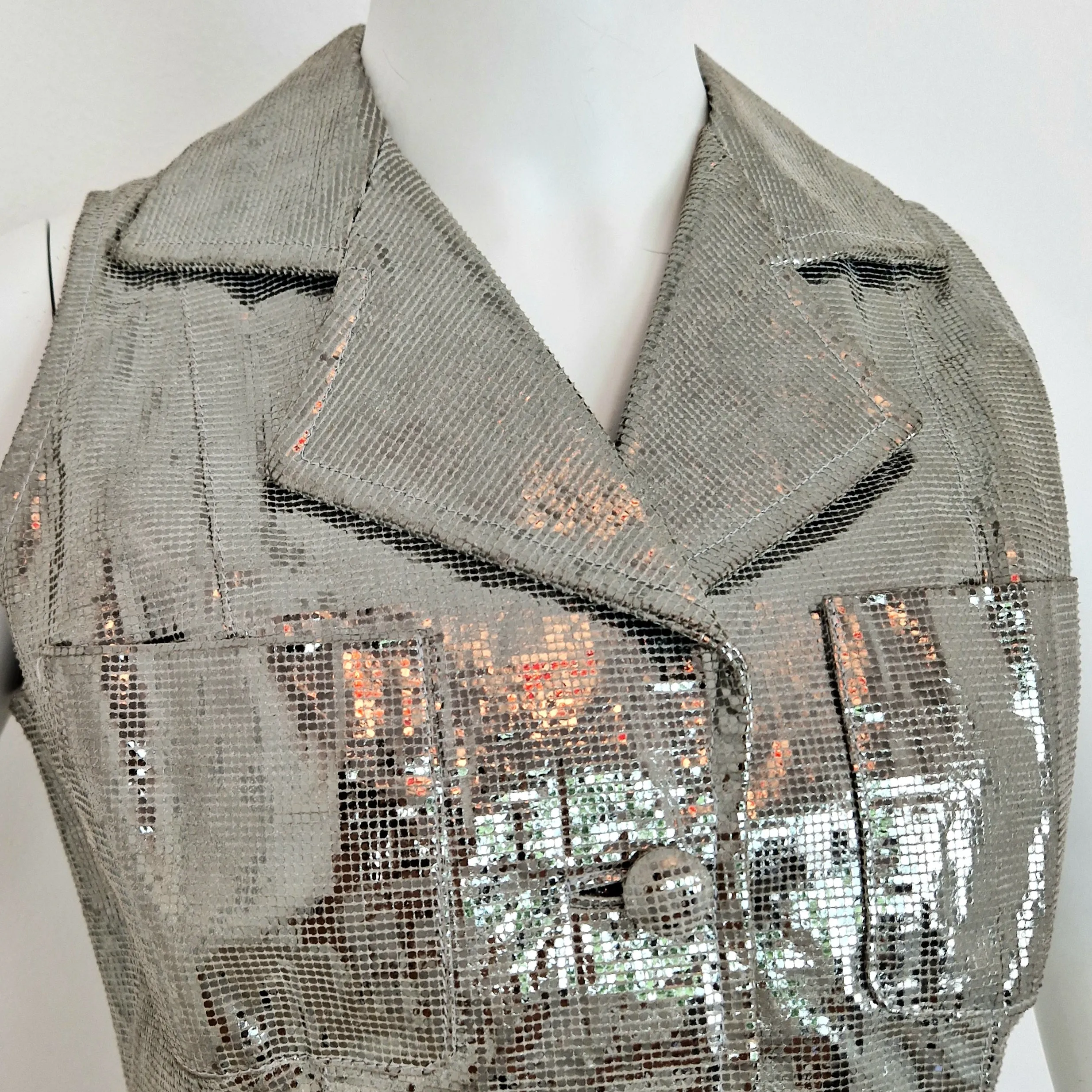 Gilet Krizia pelle argento