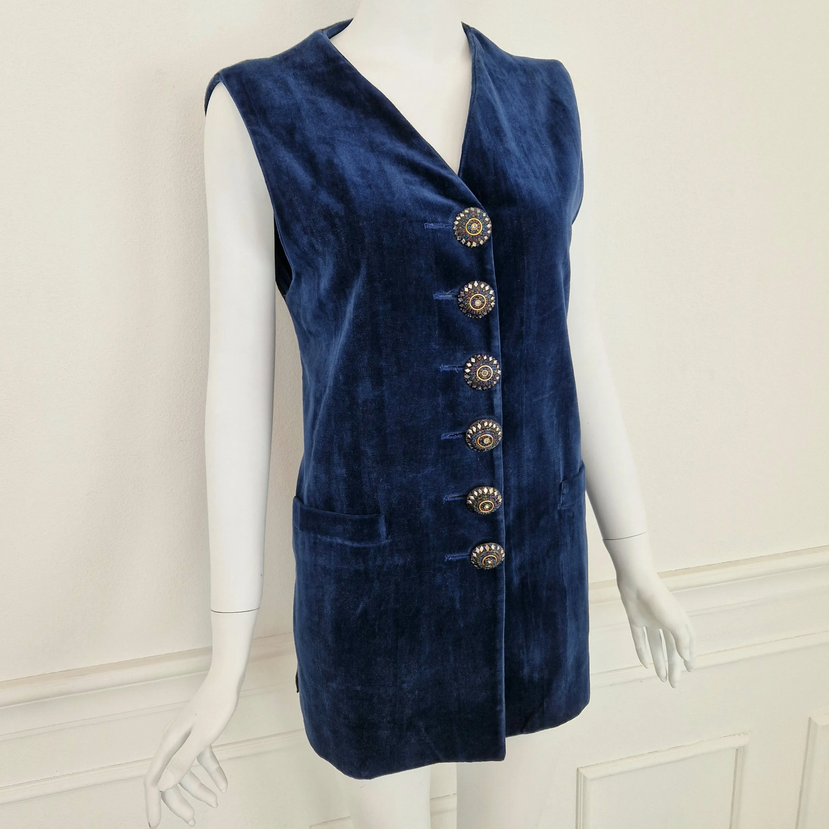 Gilet Romeo Gigli velluto blu 1994