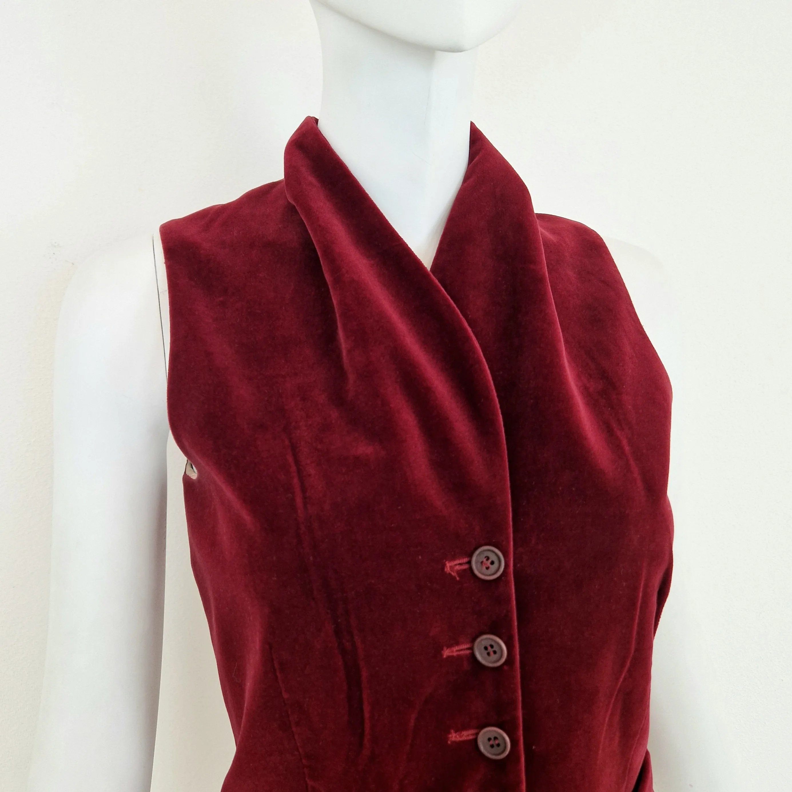 Gilet Romeo Gigli velluto bordeaux 1996/97