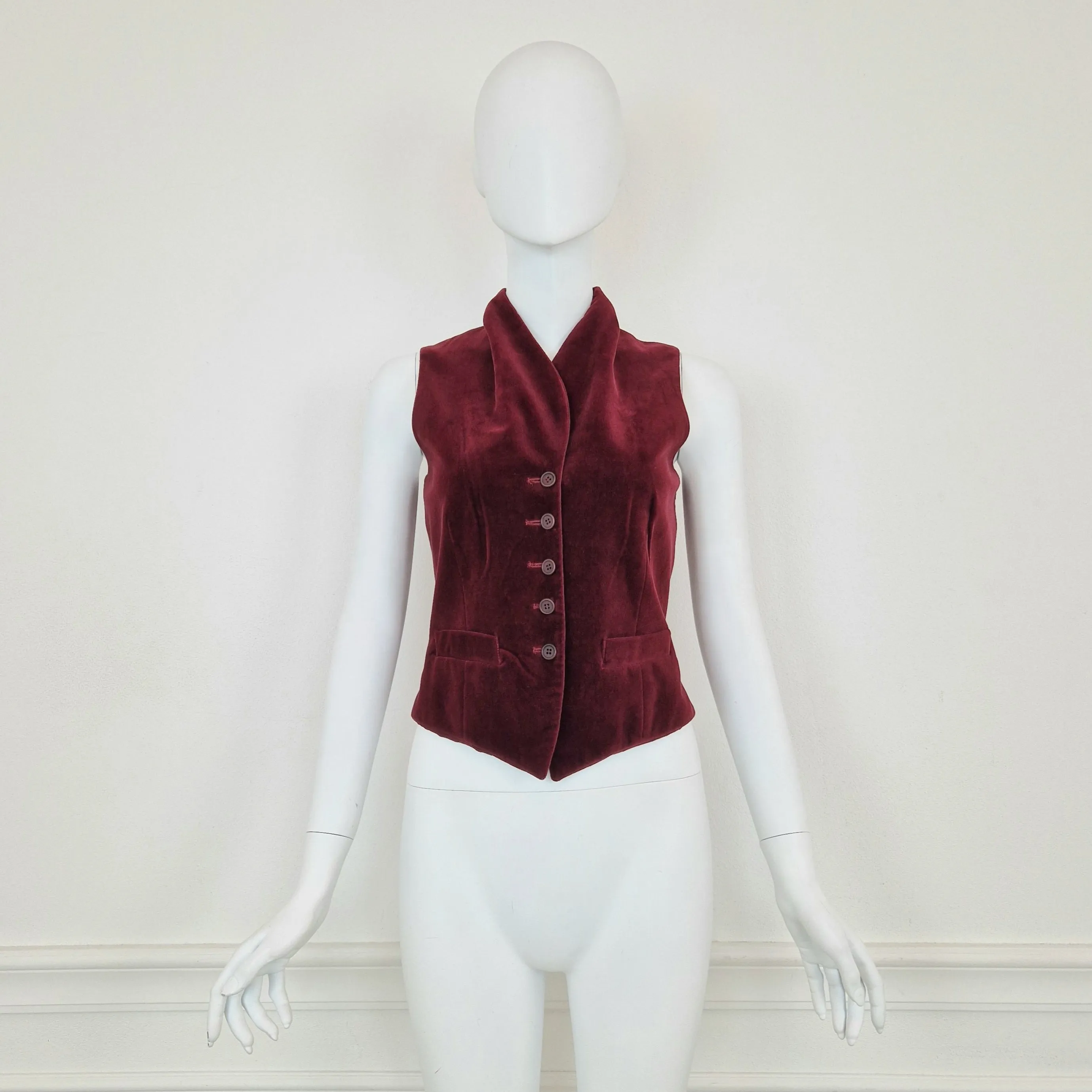 Gilet Romeo Gigli velluto bordeaux 1996/97