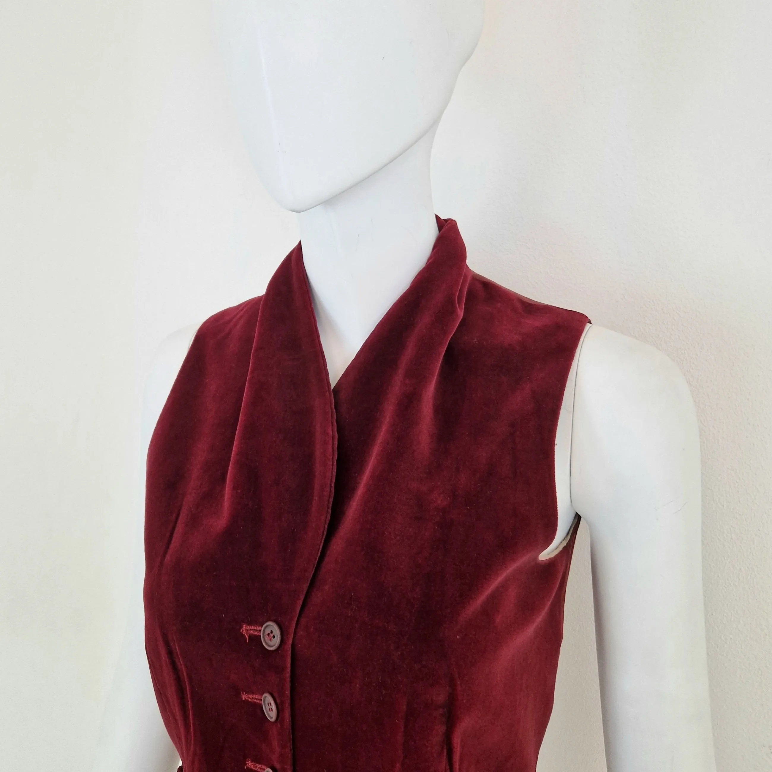 Gilet Romeo Gigli velluto bordeaux 1996/97