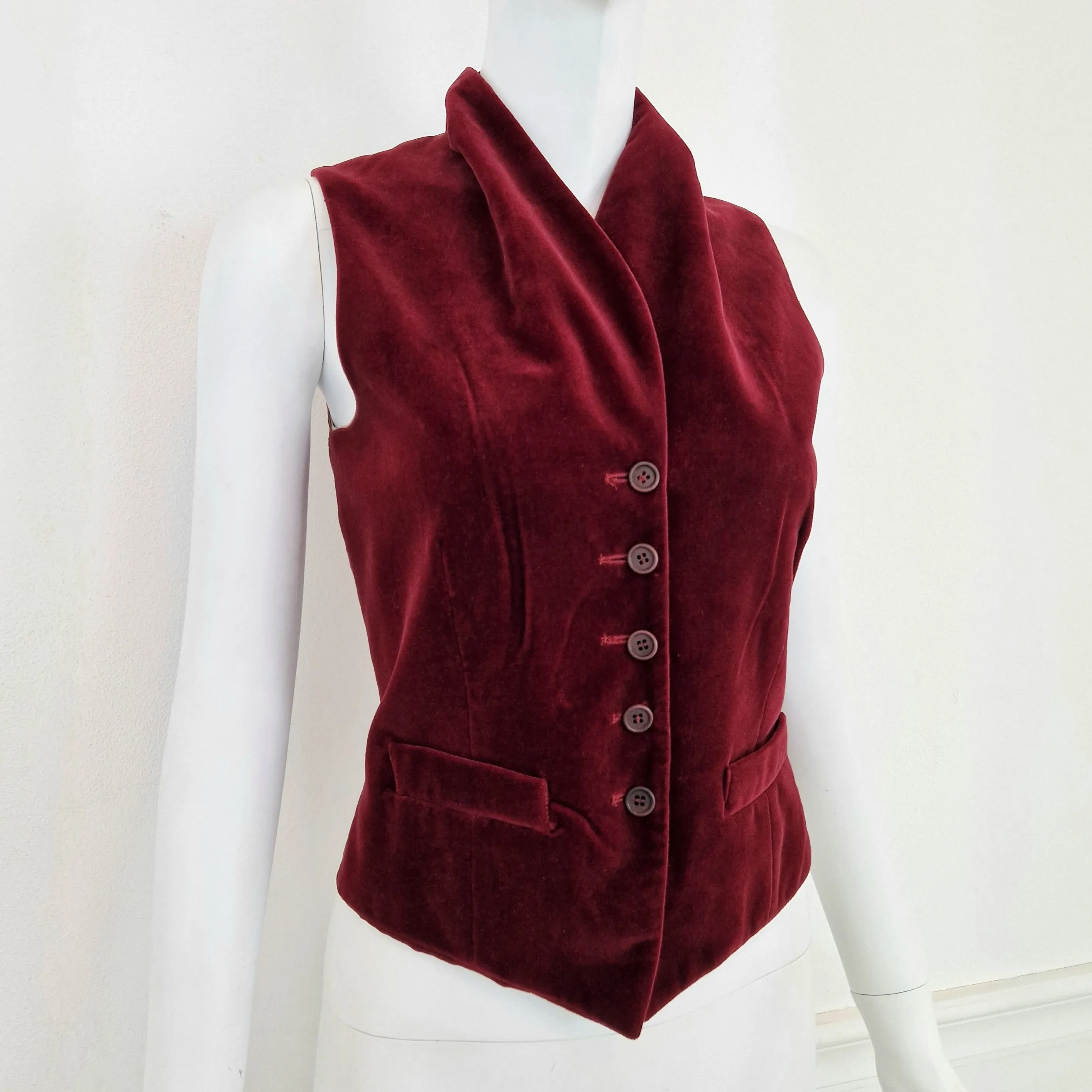 Gilet Romeo Gigli velluto bordeaux 1996/97