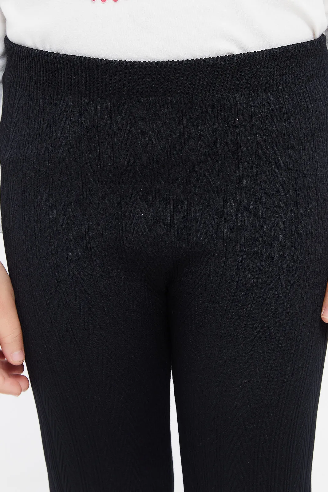 Girls Black Seamless Leggings