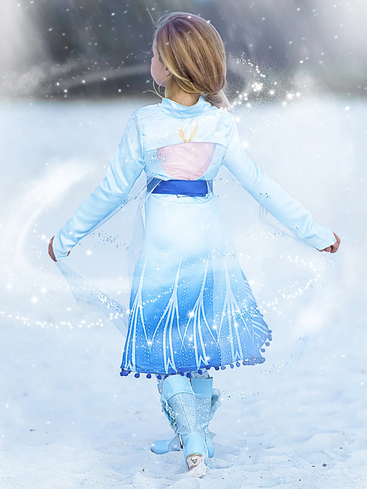 Girls Frozen Inspired Elsa Sparkle Costume Dress