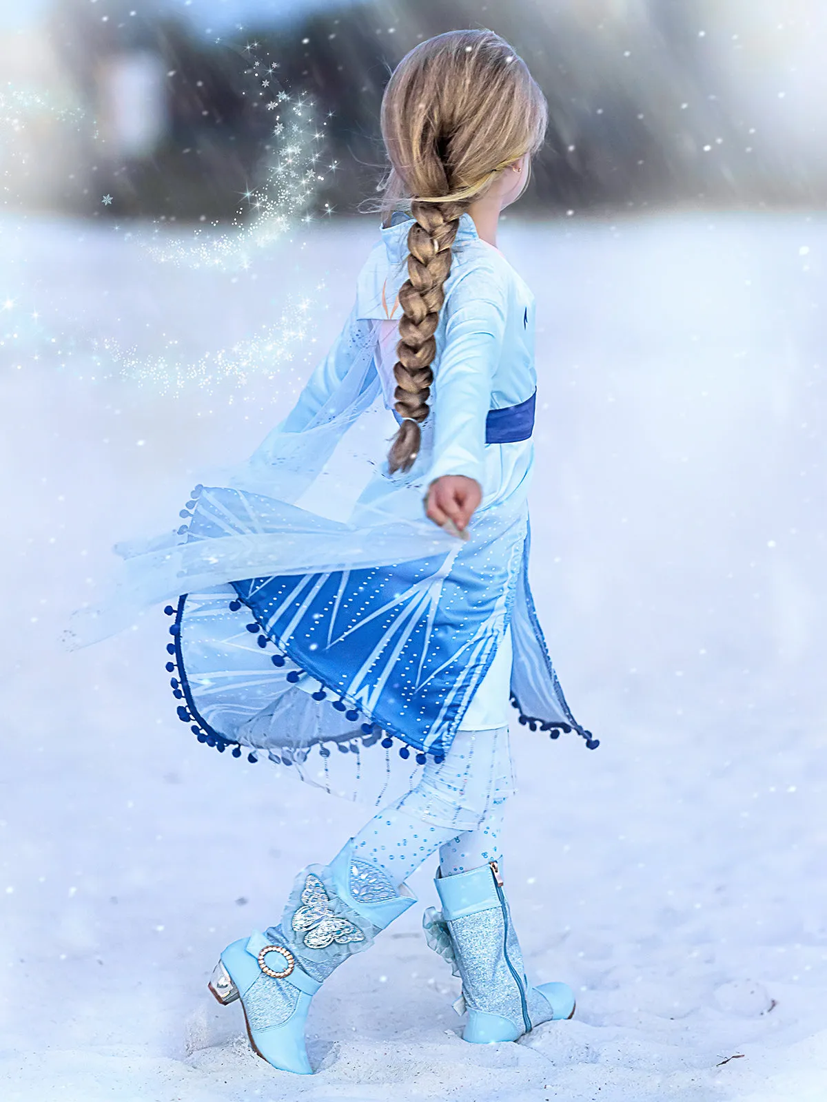 Girls Frozen Inspired Elsa Sparkle Costume Dress