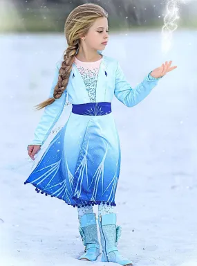 Girls Frozen Inspired Elsa Sparkle Costume Dress