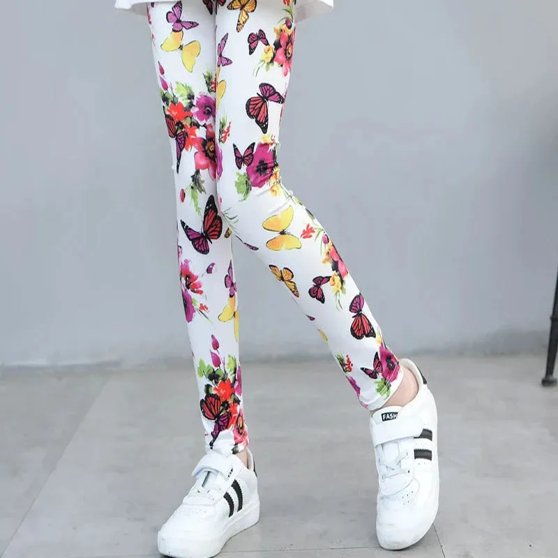 Girls' leggings Spring And Autumn Thin Children's Stretch Printed Pants Korean Children's Pants Summer Clothes