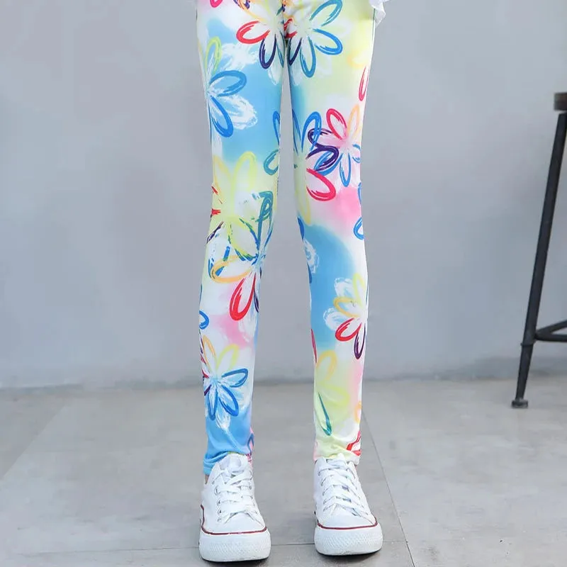 Girls' leggings Spring And Autumn Thin Children's Stretch Printed Pants Korean Children's Pants Summer Clothes