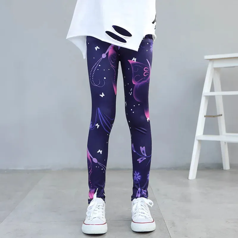 Girls' leggings Spring And Autumn Thin Children's Stretch Printed Pants Korean Children's Pants Summer Clothes