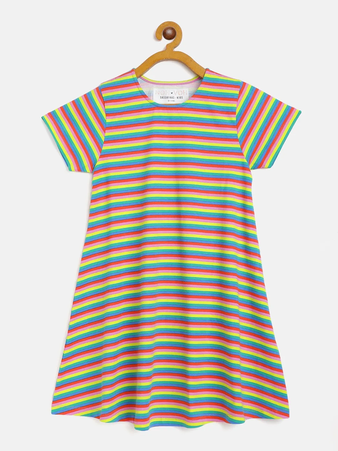 Girls Rainbow Stripe Tent Dress