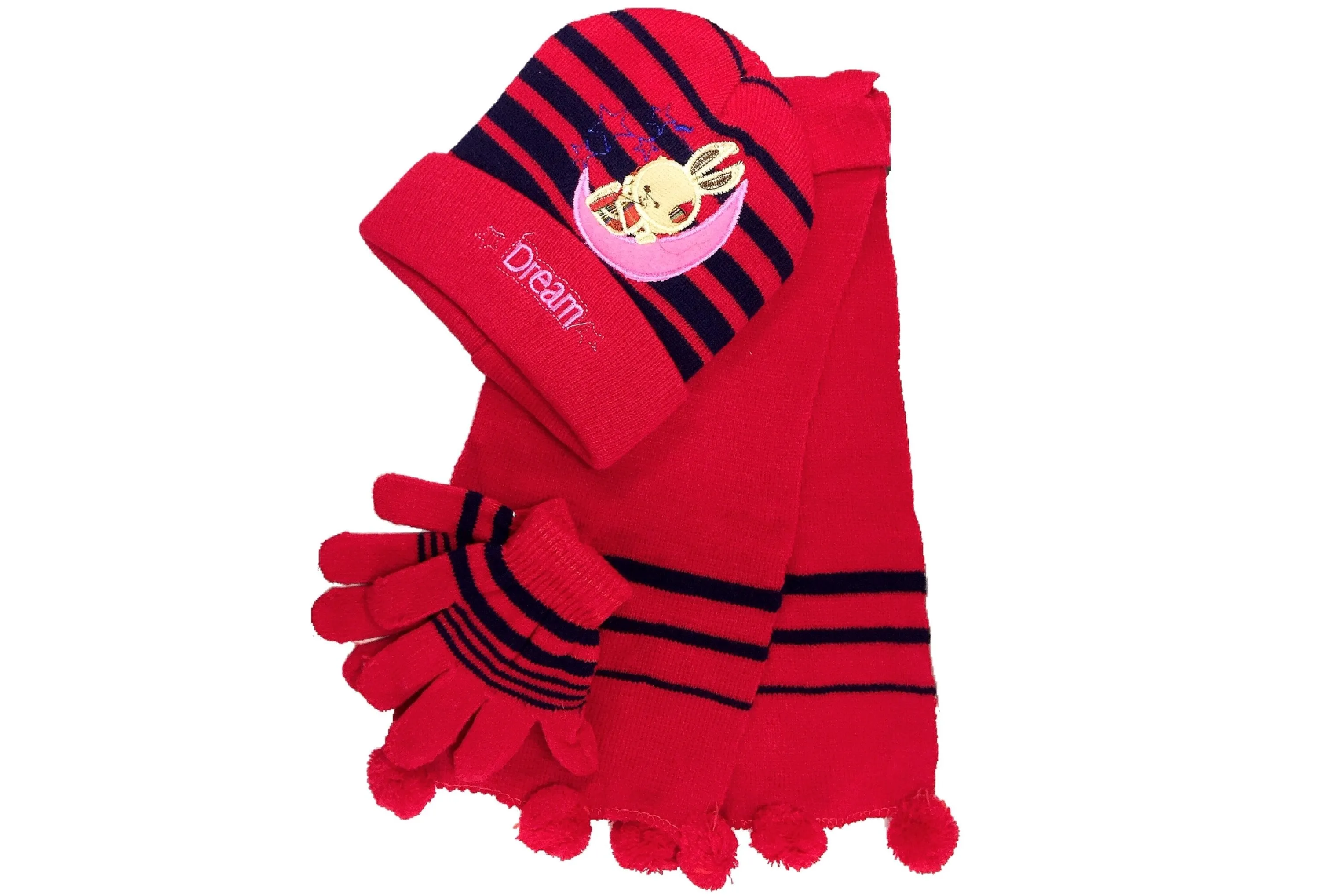 Girl's Scarf, Hat & Gloves Dream Moon Set (3-Piece Set)