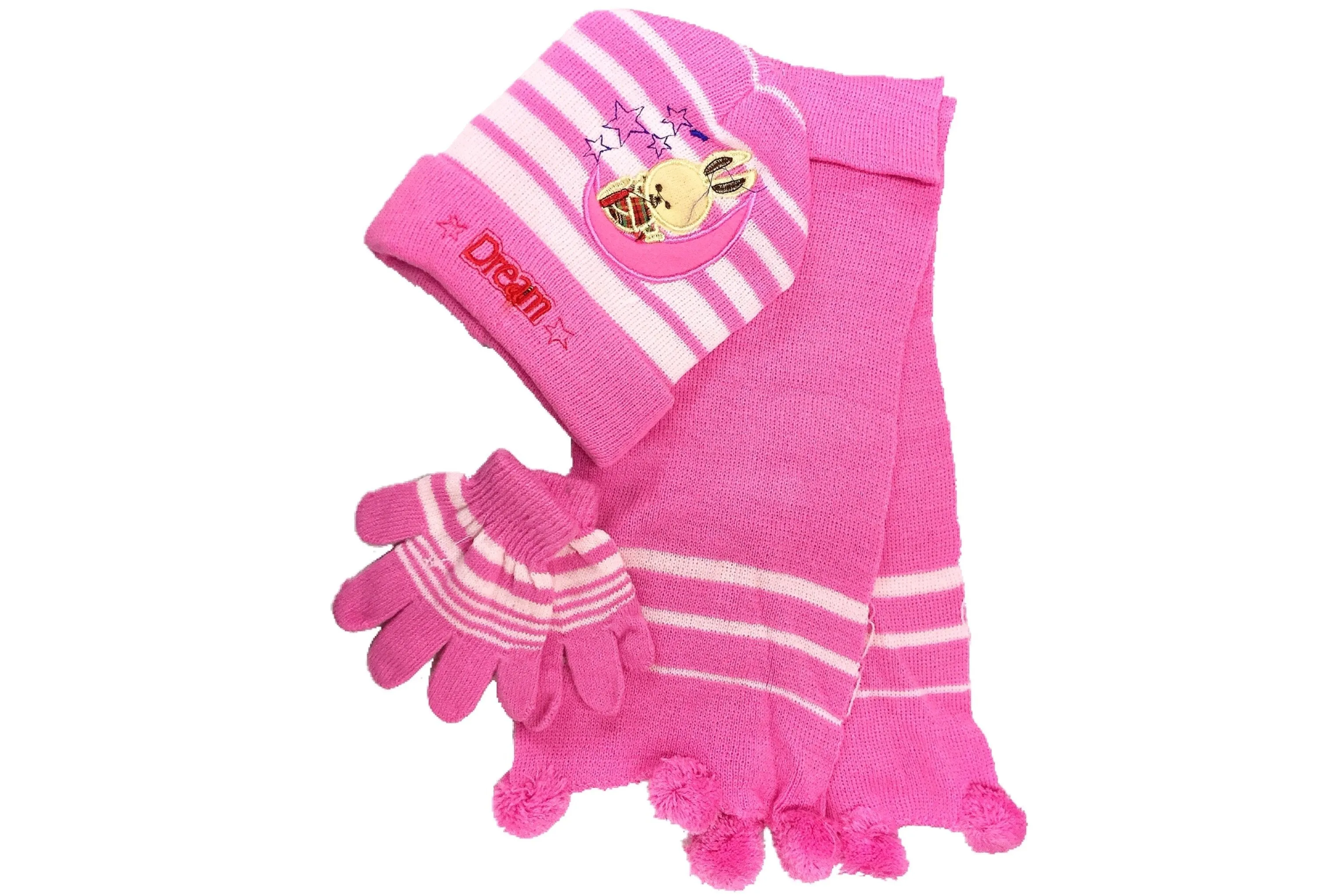 Girl's Scarf, Hat & Gloves Dream Moon Set (3-Piece Set)