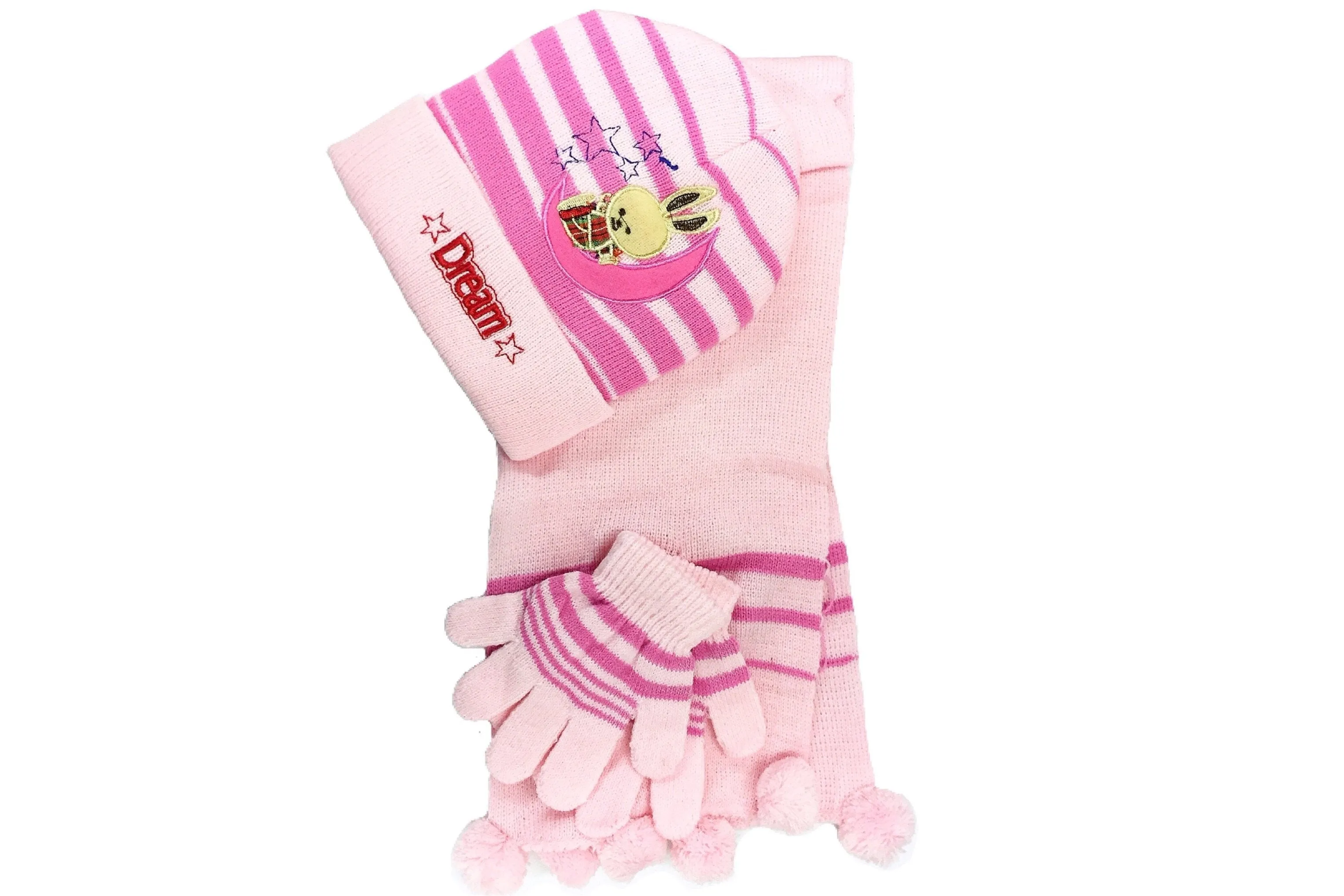 Girl's Scarf, Hat & Gloves Dream Moon Set (3-Piece Set)