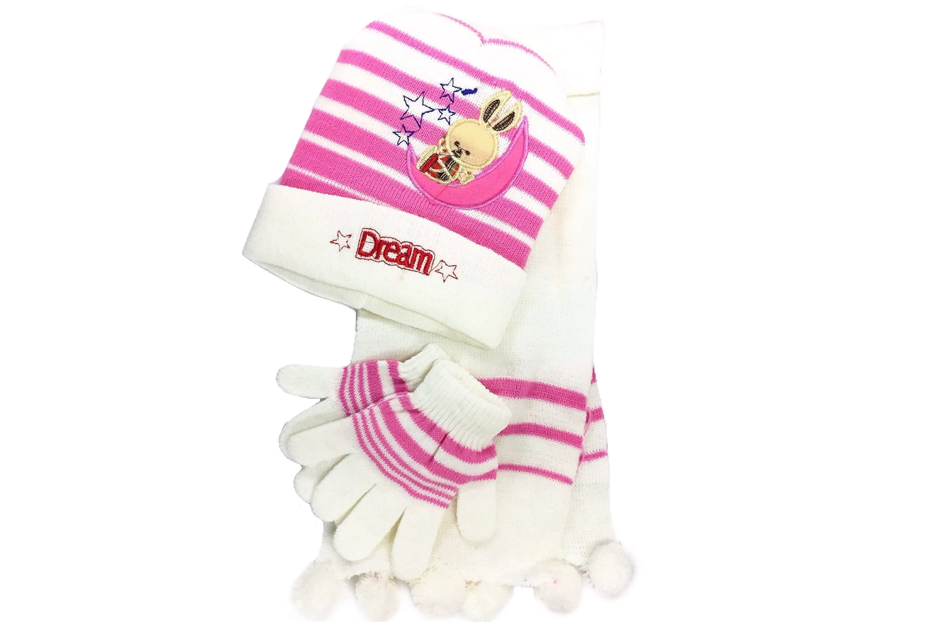 Girl's Scarf, Hat & Gloves Dream Moon Set (3-Piece Set)