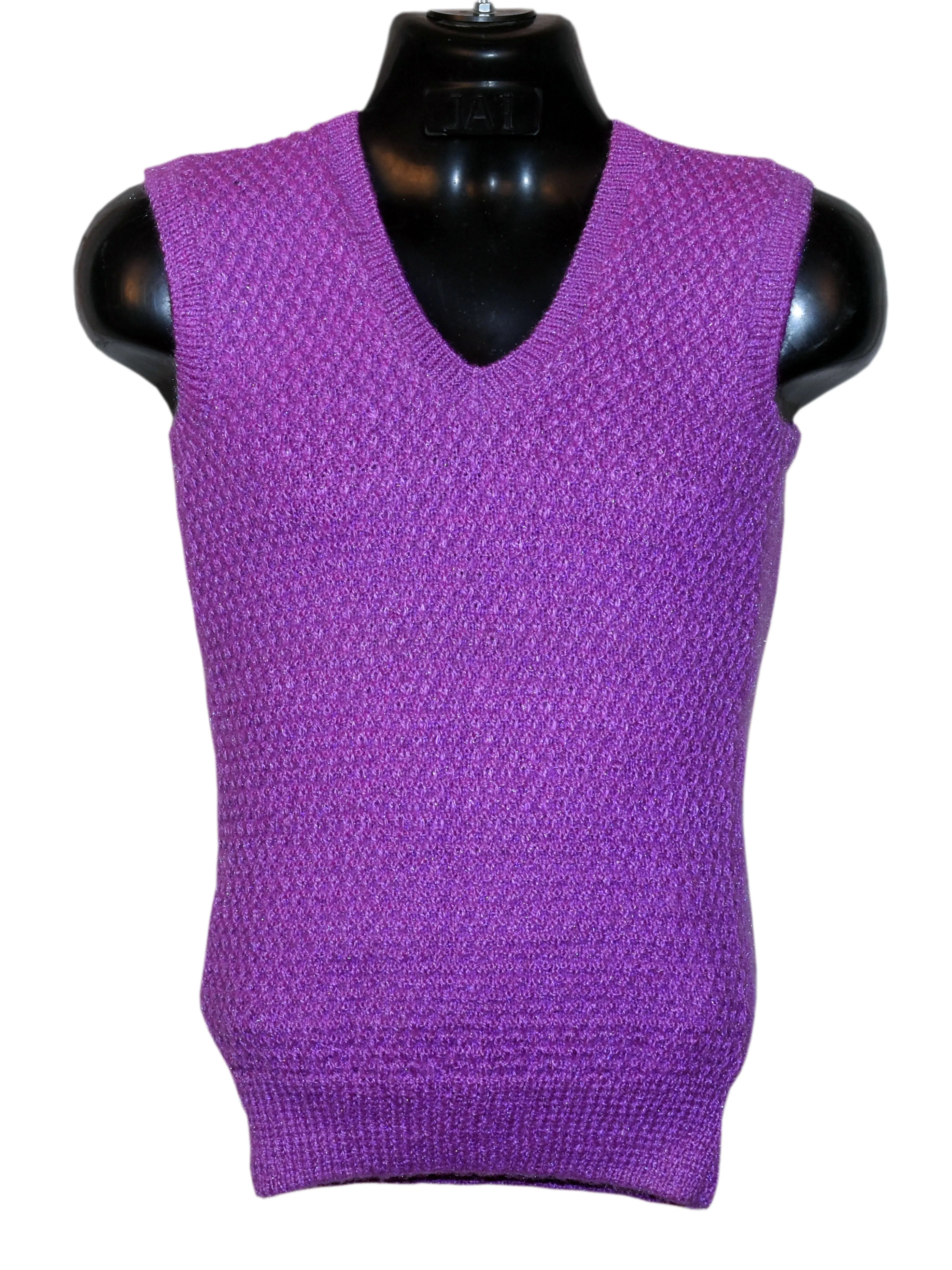 GraminArts Handmade Violet Vardhman Woollen Knitted Half Sweater For Men