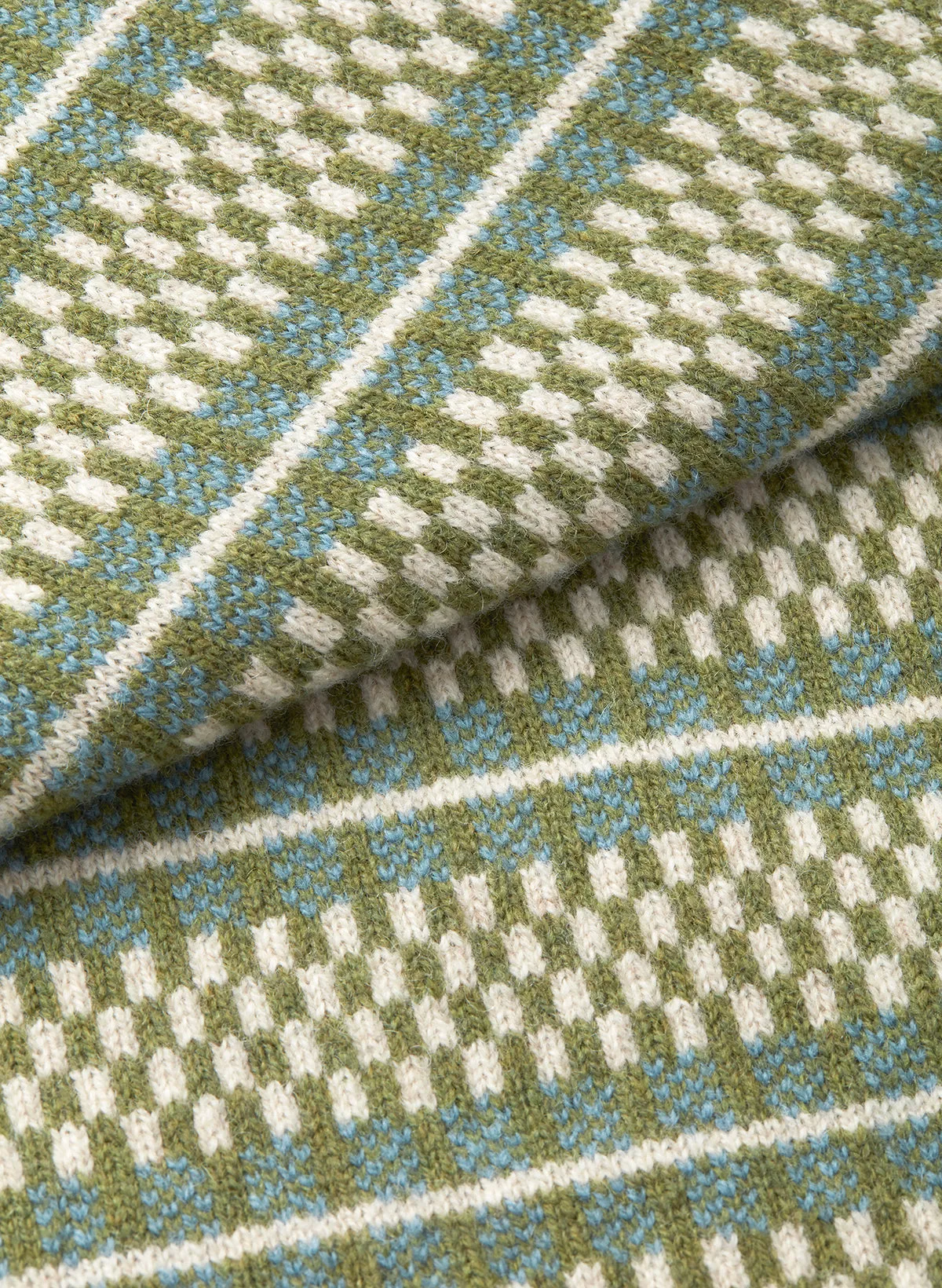 Green Grid Fair-Isle Jumper