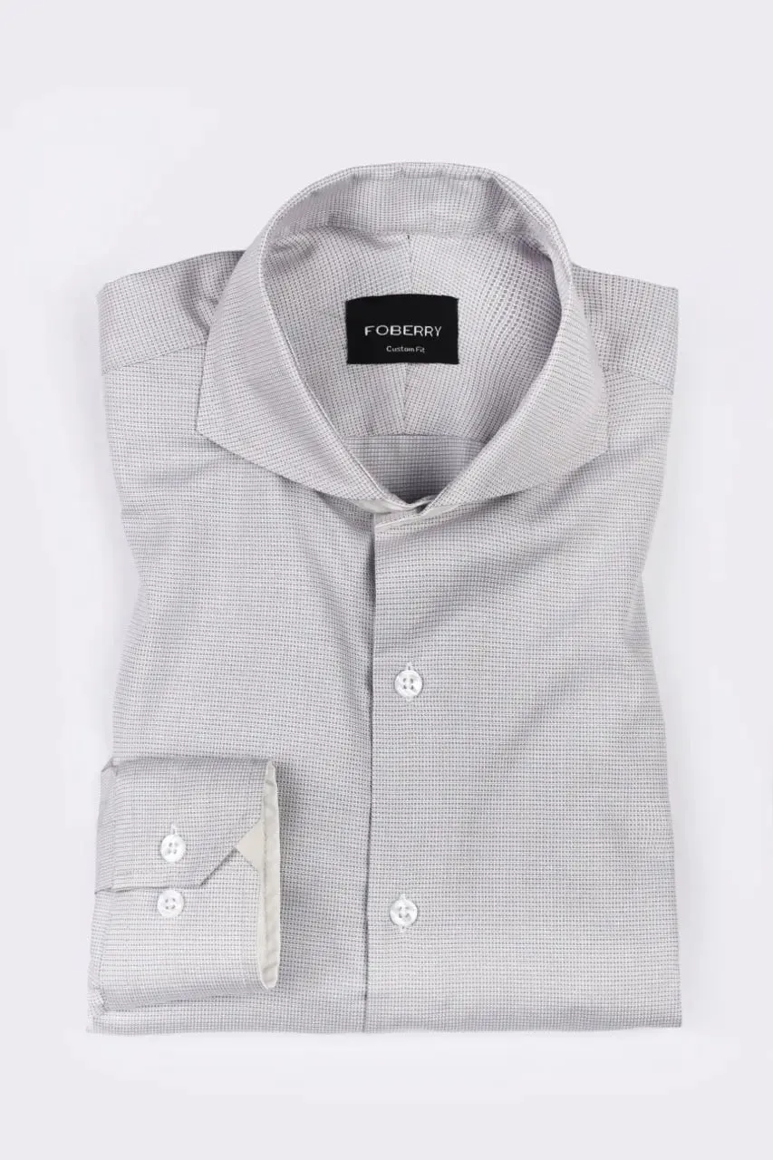 Grey Self Structured Shirt