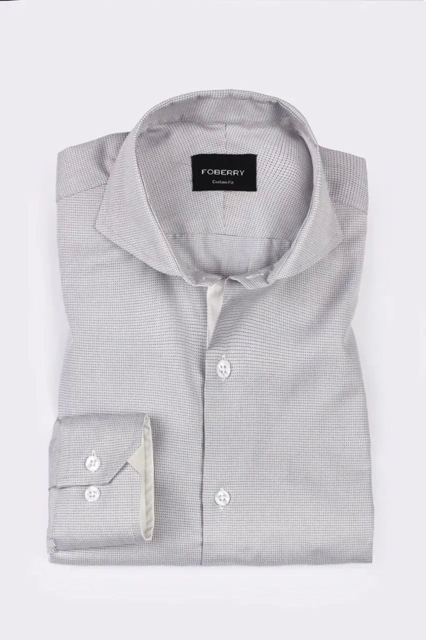 Grey Self Structured Shirt