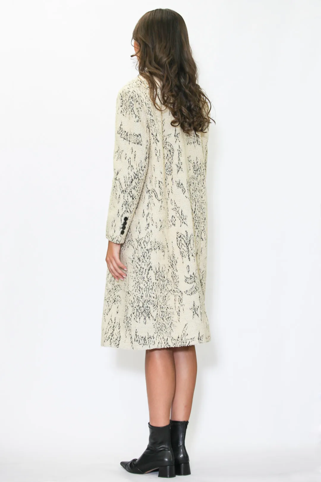 Heavy Wool Art Textured Beige Coat