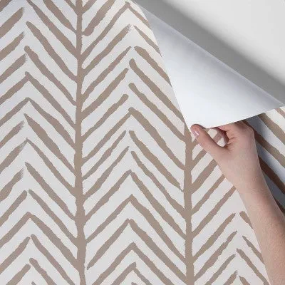 Herringbone Stripe Peel & Stick Wallpaper Tan - Threshold™