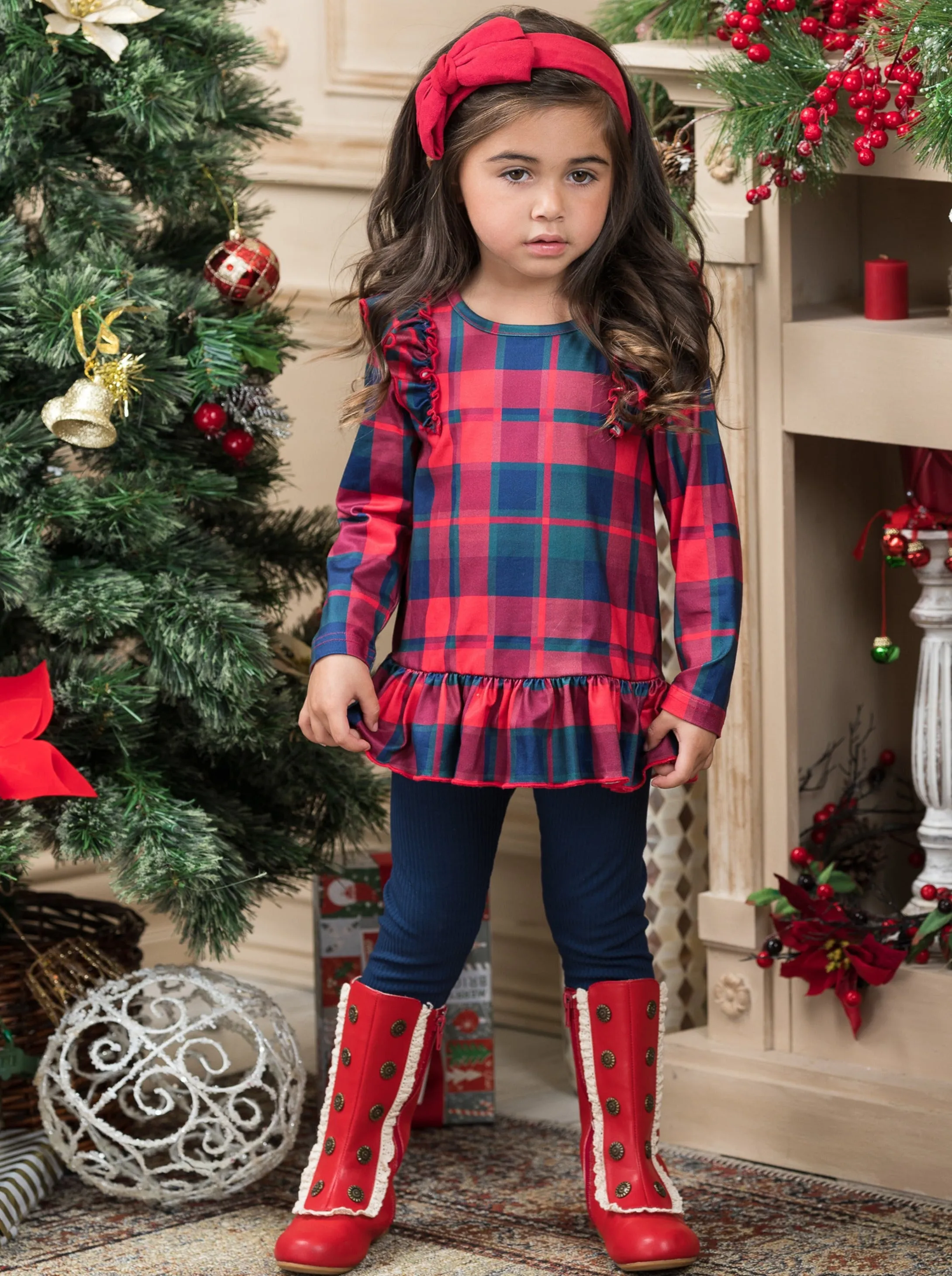 Holiday Plaid Season Legging Set