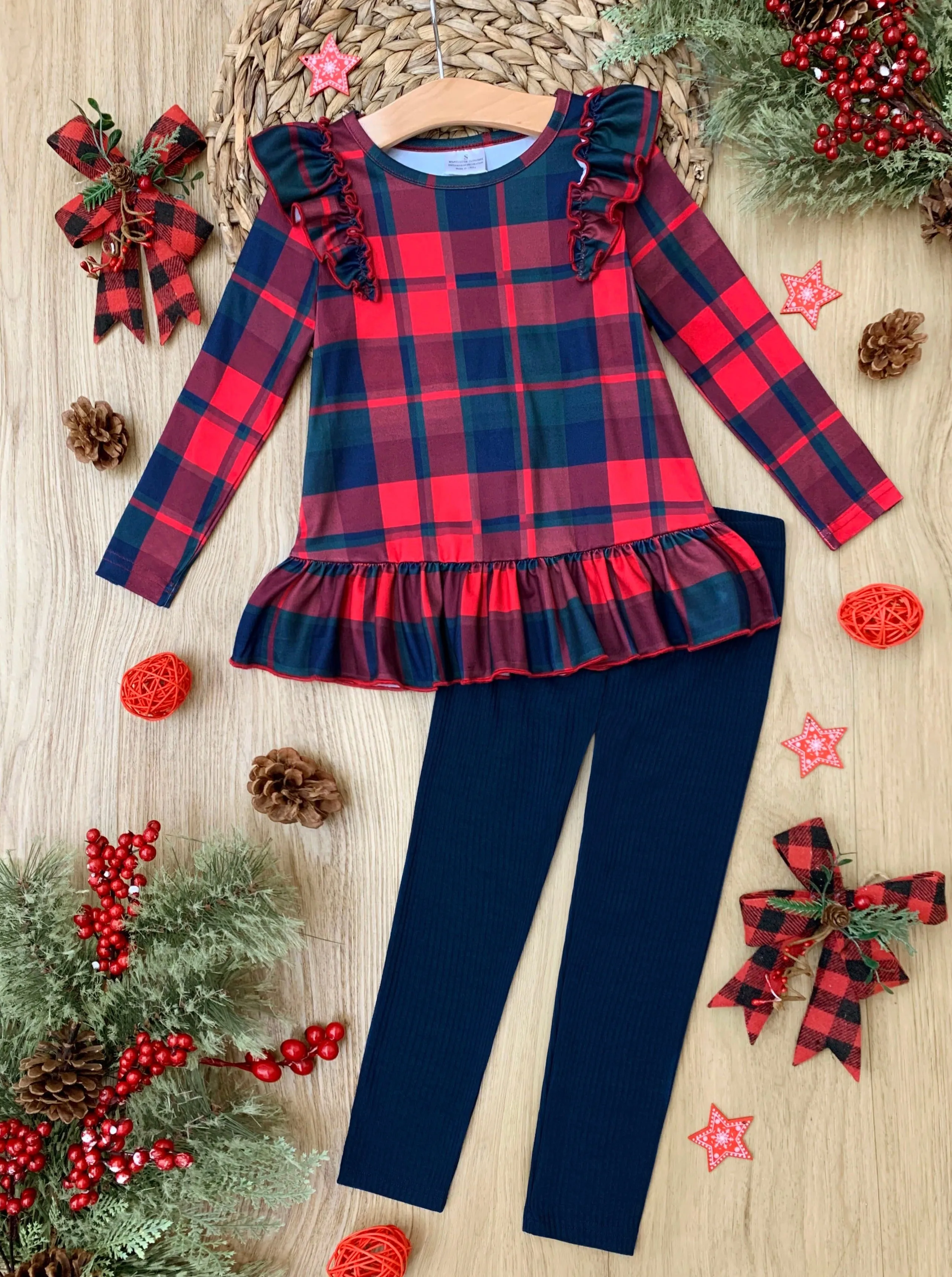 Holiday Plaid Season Legging Set