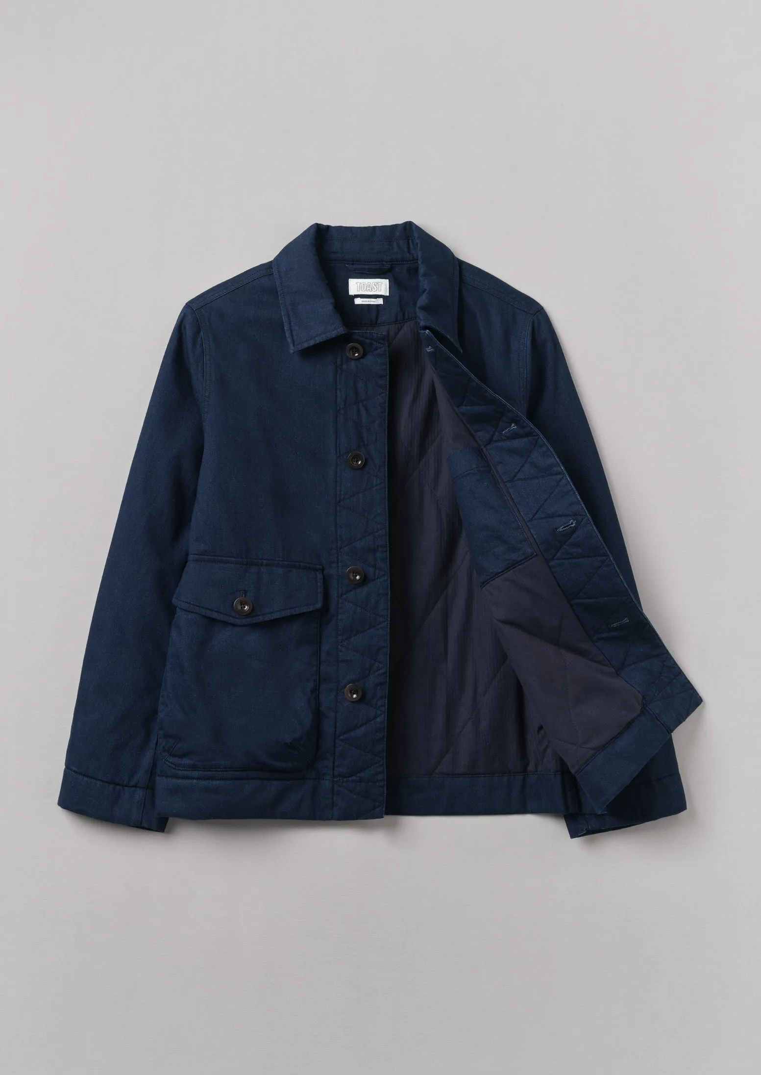 Indigo Cotton Quilted Jacket | Indigo